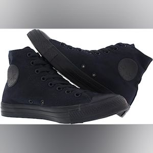 Converse All Star All Black Hi Mono Casual Shoes Size Men's 8 Women's 10